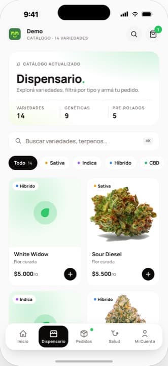 CannaHub member app dispensary catalogue