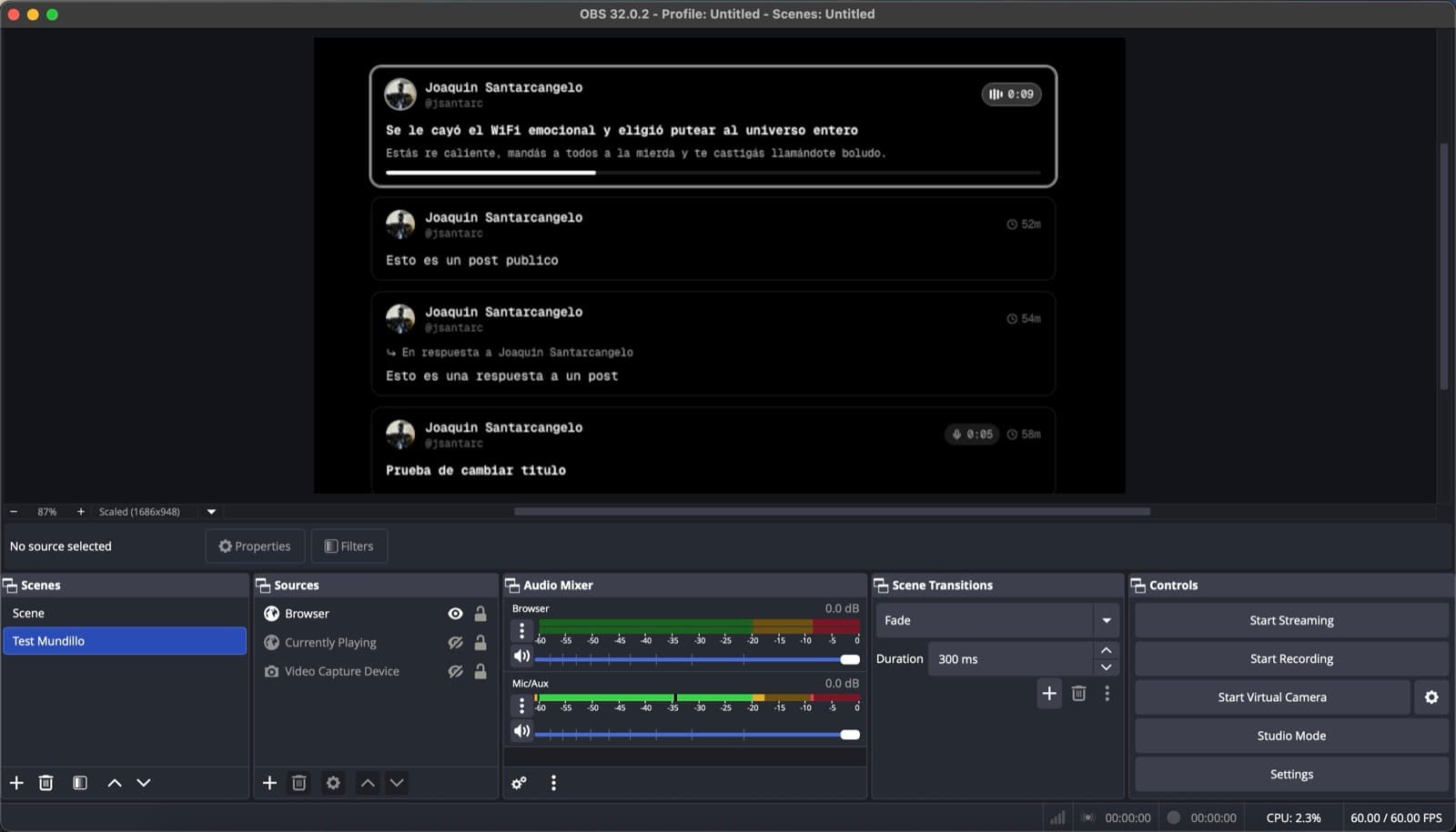 IRLBox OBS message widget overlay